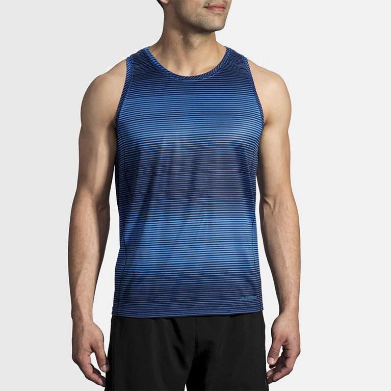 Brooks Ghost Mens Running Tank Top - Blue - Philippines (057142GSL)